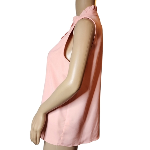 NWT J. Crew Size 6 Light Pink Coral Peach Ruffle Trim Crepe Sleeveless Blouse - Picture 11 of 16
